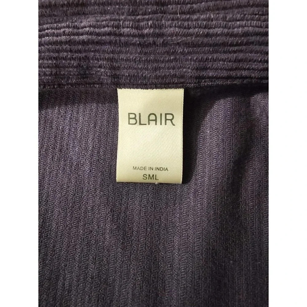 BLAIR Womens Corduroy Navy Blue Shirt Long Sleeve Size M - Picture 4 of 10